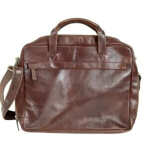 La Sella Roma Genuine Leather Attaché Case Chestnut Brown Briefcase Work Bag